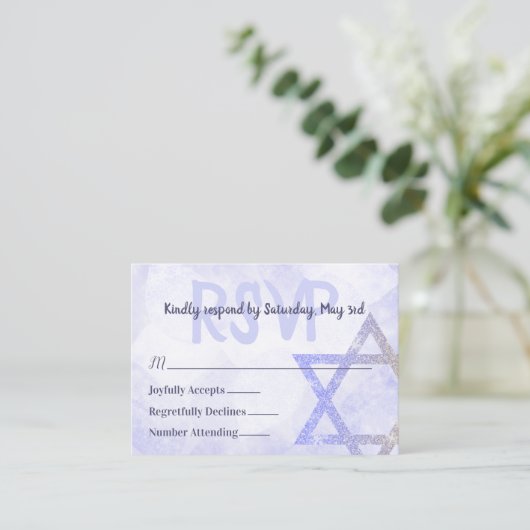 Blue Star van David RSVP Card Advieskaart (Staand voorkant)