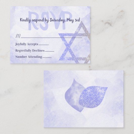 Blue Star van David RSVP Card Advieskaart (Voorkant / Achterkant)