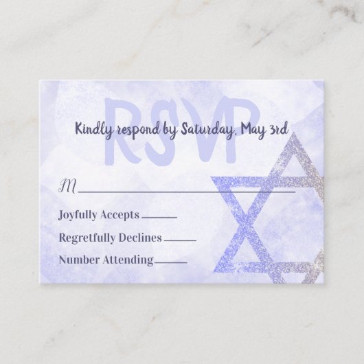 Blue Star van David RSVP Card Advieskaart (Voorkant)