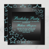 Blue Star verjaardagsuitnodiging Kaart (Voorkant / Achterkant)