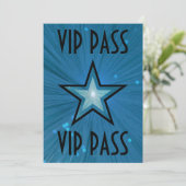 Blue Star 'VIP PASS'-uitnodiging zwart Kaart (Staand voorkant)