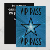 Blue Star 'VIP PASS'-uitnodiging zwart Kaart (Voorkant / Achterkant)