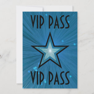 Blue Star 'VIP PASS'-uitnodiging zwart Kaart