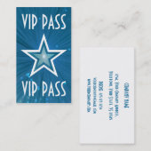 Blue Star 'VIP PASS' visitekaartje wit achterzijde (Voorkant / Achterkant)
