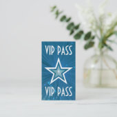 Blue Star 'VIP PASS' visitekaartje wit achterzijde (Staand voorkant)