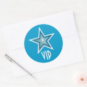 Blue Star VIP ronde sticker blauw (Envelop)