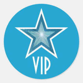 Blue Star VIP ronde sticker blauw
