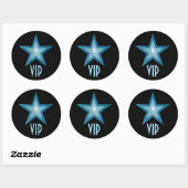Blue Star VIP ronde sticker zwart (Vel)