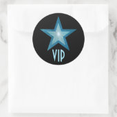 Blue Star VIP ronde sticker zwart (Tas)