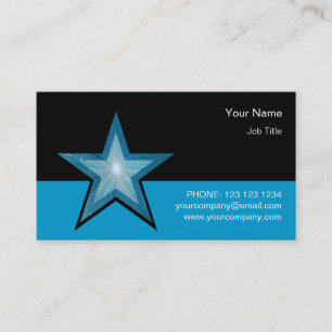 Blue Star-visitekaartje blauw zwart Visitekaartje