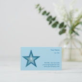 Blue Star visitekaartje side ster bleek blauw (Staand voorkant)