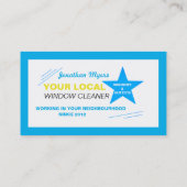 Blue Star Window Cleaner, reinigingsservice Visitekaartje (Achterkant)