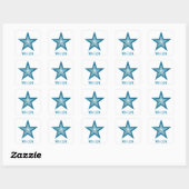 Blue Star 'With Love' vierkante sticker wit (Vel)