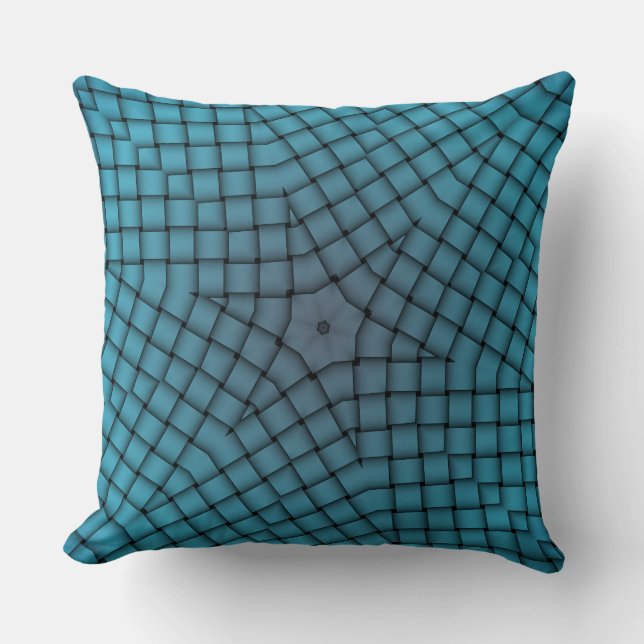 Blue Star Woven Pattern Pillow Kussen (Voorkant)