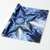 Blue Star Wrapping Paper Cadeaupapier (Uitgerold)