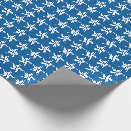 Blue Star Wrapping Paper Cadeaupapier (Hoek)
