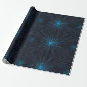 Blue Starburst Cadeaupapier (Uitgerold)
