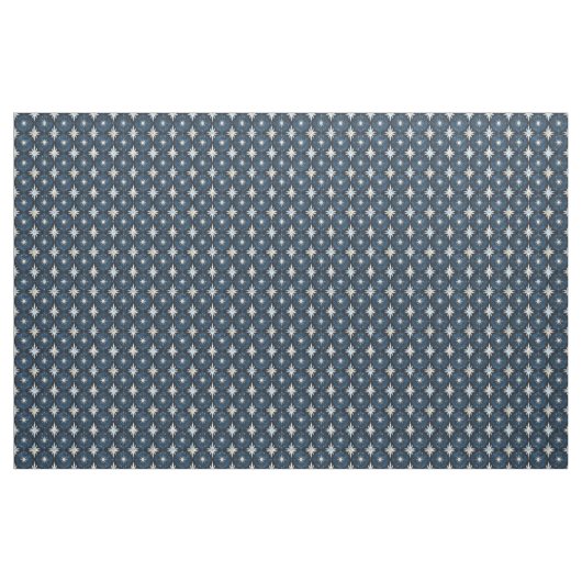 Blue Starburst Googie Pattern Stof (Yard (91,4 cm))