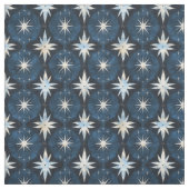 Blue Starburst Googie Pattern Stof (Swatch)