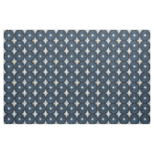 Blue Starburst Googie Pattern Stof (Fat Quarter)
