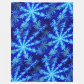 Blue Starburst Mandelbrot Psychedelic Fractal Fleece Deken (Voorkant)