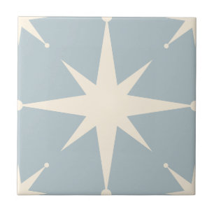 Blue Starburst Mid Century Modern Tegeltje