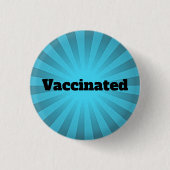 Blue Starburst Vaccination Design Button (Voorkant)