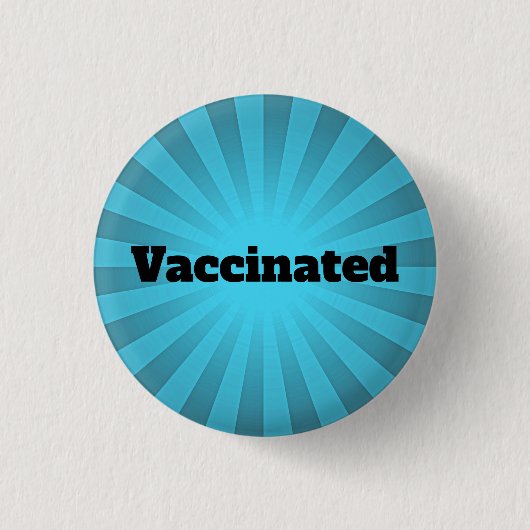 Blue Starburst Vaccination Design Button (Voorkant)