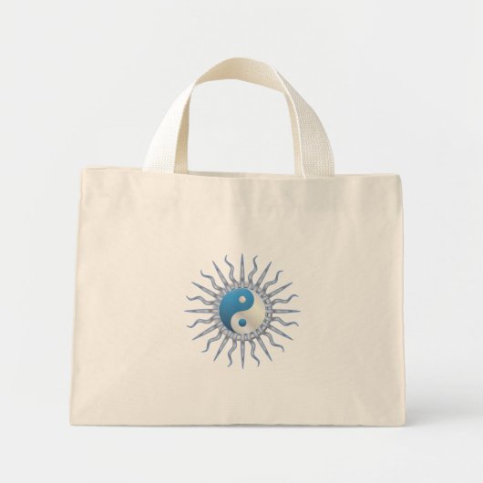 Blue Starburst Yin Yang Mini Tote Bag (Voorkant)