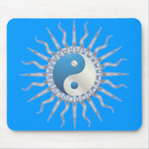 Blue Starburst Yin Yang Muismat