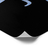 Blue Starburst Yin Yang Poster (Hoek)