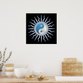 Blue Starburst Yin Yang Poster (Keuken)