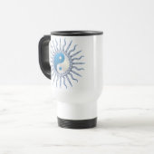 Blue Starburst Yin Yang Reisbeker (Voorkant links)