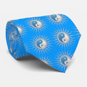 Blue Starburst Yin Yang Stropdas (Opgerold)