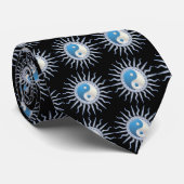 Blue Starburst Yin Yang Stropdas (Opgerold)
