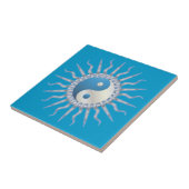 Blue Starburst Yin Yang Tegeltje (Zijkant)