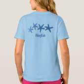 Blue Starfish Aangepast met naam T-shirt (Achterkant)