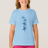 Blue Starfish Aangepast met naam T-shirt (Voorkant)