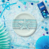 Blue Starfish Beach Elegante bruiloft partij Papieren Bordje (Feest)