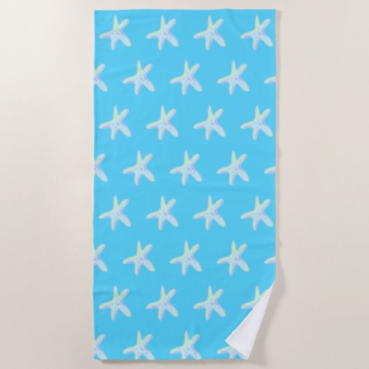 Blue Starfish Beach Towel Strandlaken (Voorkant)