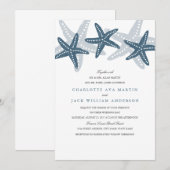 Blue Starfish Beach Weddenschap Kaart (Voorkant / Achterkant)