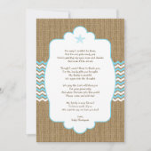 Blue Starfish boy baby shower bedankt je notities (Voorkant)