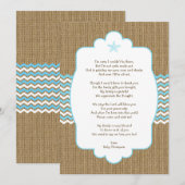 Blue Starfish boy baby shower bedankt je notities (Voorkant / Achterkant)