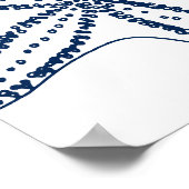Blue Starfish Coastal Line Art Poster (Hoek)