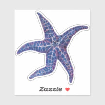 Blue Starfish Contour Sticker