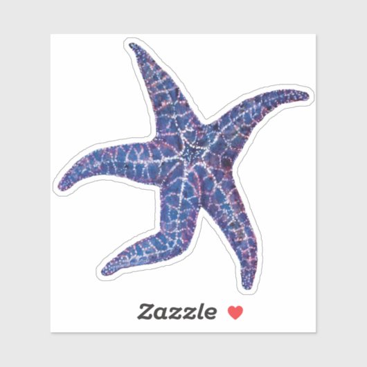Blue Starfish Contour Sticker (Vel)