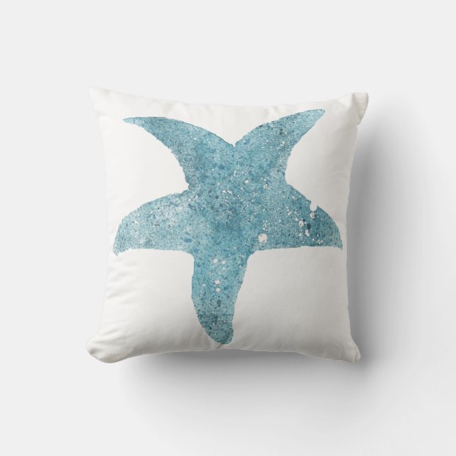 Blue Starfish Cushion Kussen (Voorkant)