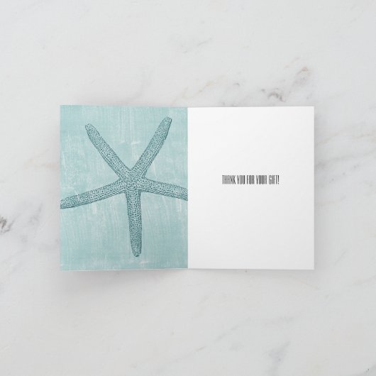 Blue Starfish Dank u Bedankkaart (Binnen)