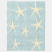 Blue Starfish Fleece Blanket (Voorkant)