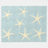 Blue Starfish Fleece Blanket (Voorkant (Horizontaal))